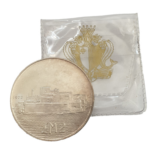 Moneta argento lire malta - moneta,